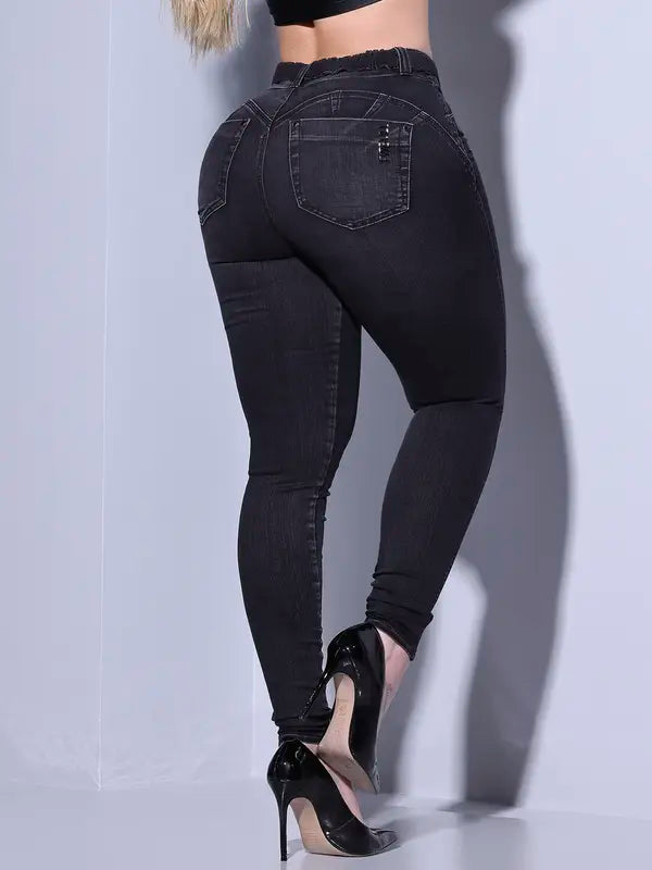 CALÇA FEMININA SKINNY COM CINTO PIT BULL JEANS MODA CASUAL E ELEGANTE Ref: 84368