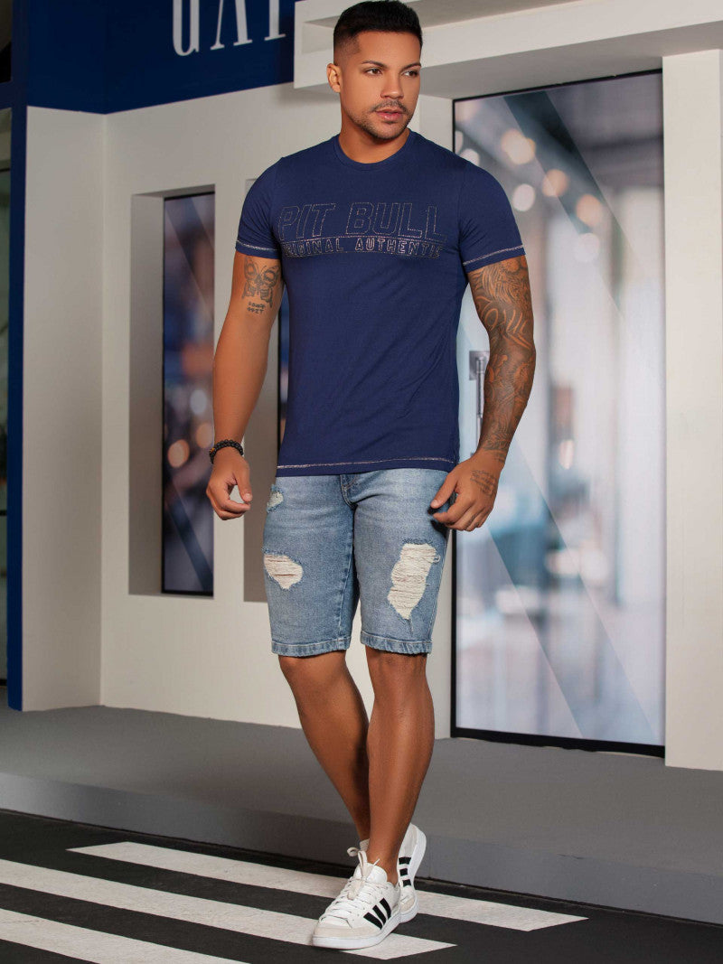 Camiseta Masculina Gola O Pit Bull Ref  68647