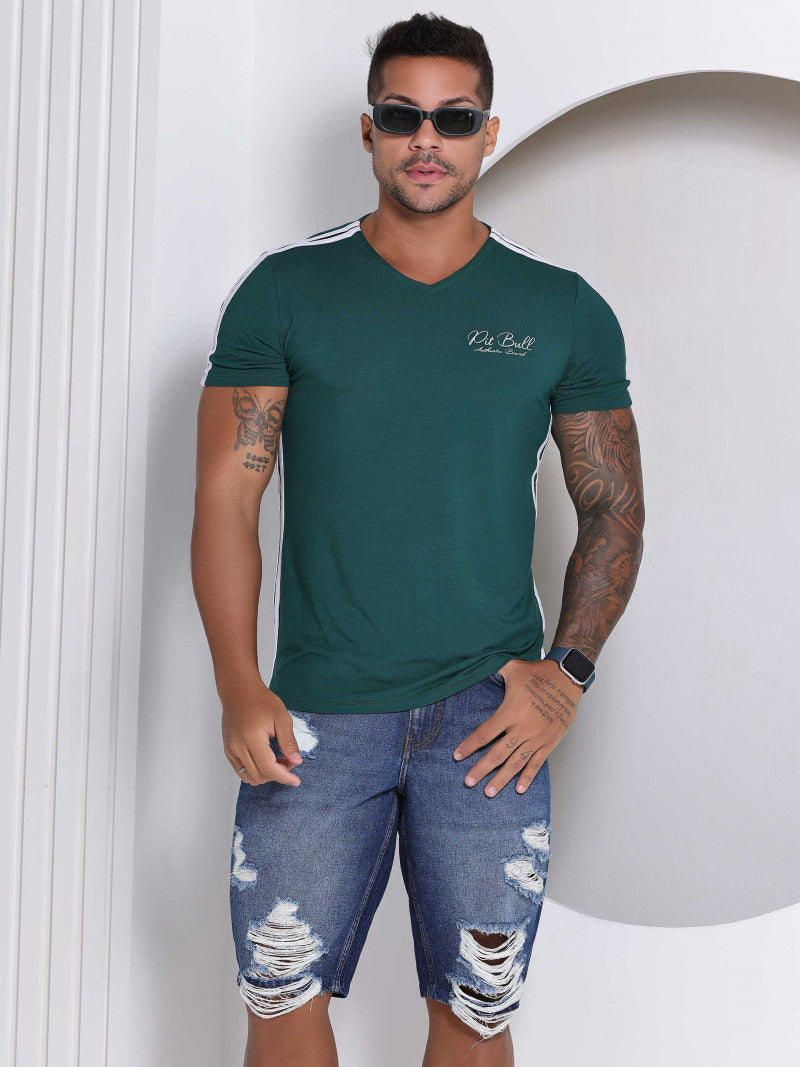 CAMISETA GOLA V MASCULINA PIT BULL REF 81963