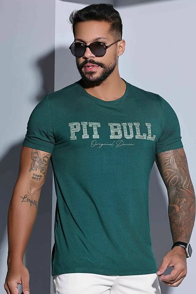 CAMISETA MASCULINA COM LOGOMANIA PIT BULL JEANS Ref: 84376