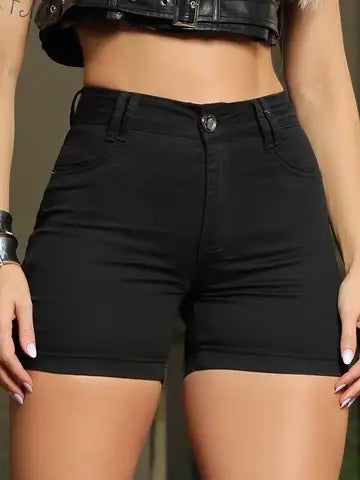 SHORT HOT PANTS PRETO MODELAGEM ESTRUTURADA PIT BULL JEANS Ref: 85162