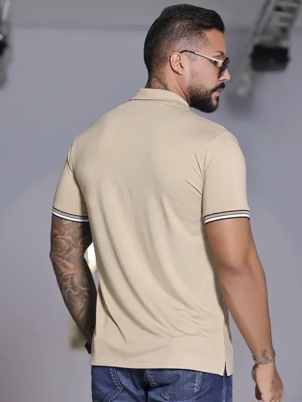 POLO MASCULINA COM ESTAMPA PIT BULL JEANS CASUAL 85199