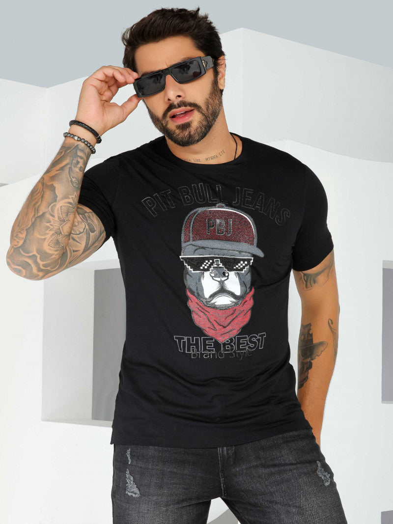 CAMISETA MASCULINA PIT BULL JEANS REF 81241