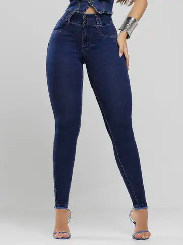 Calça Skinny Modeladora Lavado Escuro Pit Bull Jeans Estilosa Ref: 87726