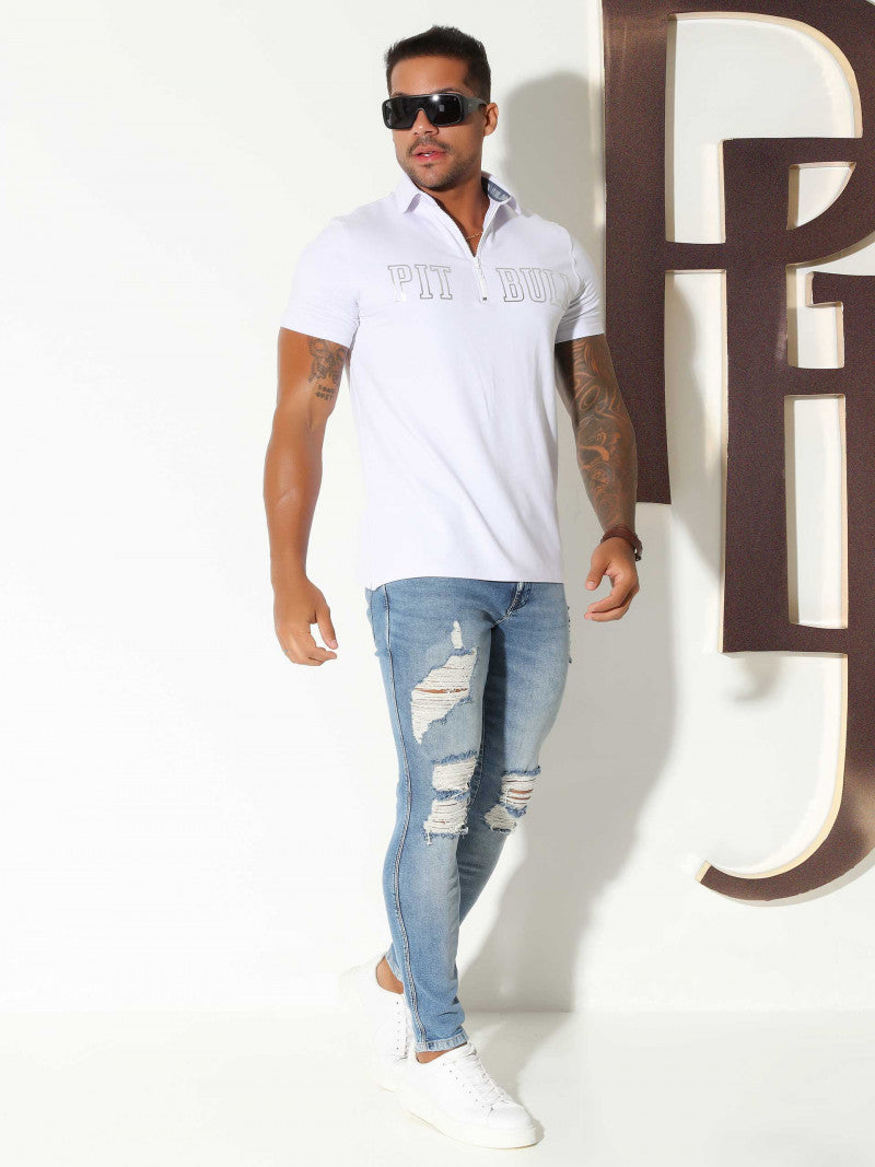 POLO MASCULINA PIT BULL JEANS REF 80506