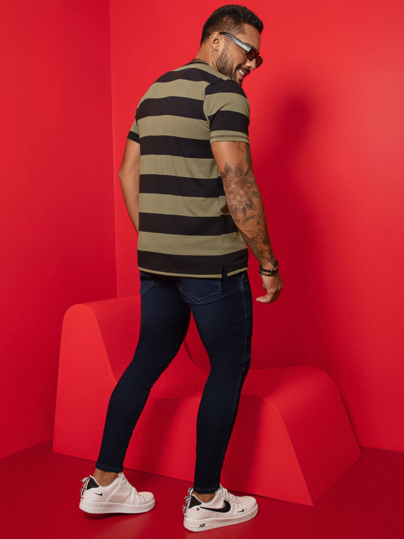 Camiseta Masculina Listrada 62001