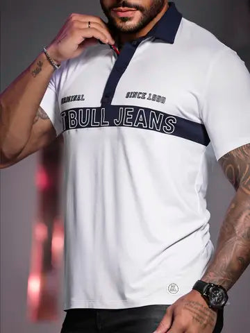 POLO MASCULINA PIT BULL JEANS COM CONFORTO E ESTILO VERSÁTIL Ref: 84617