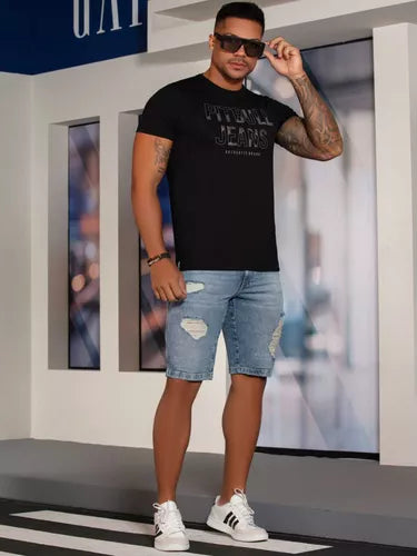 Camiseta Masculina Pit Bull Jeans Ref 68653
