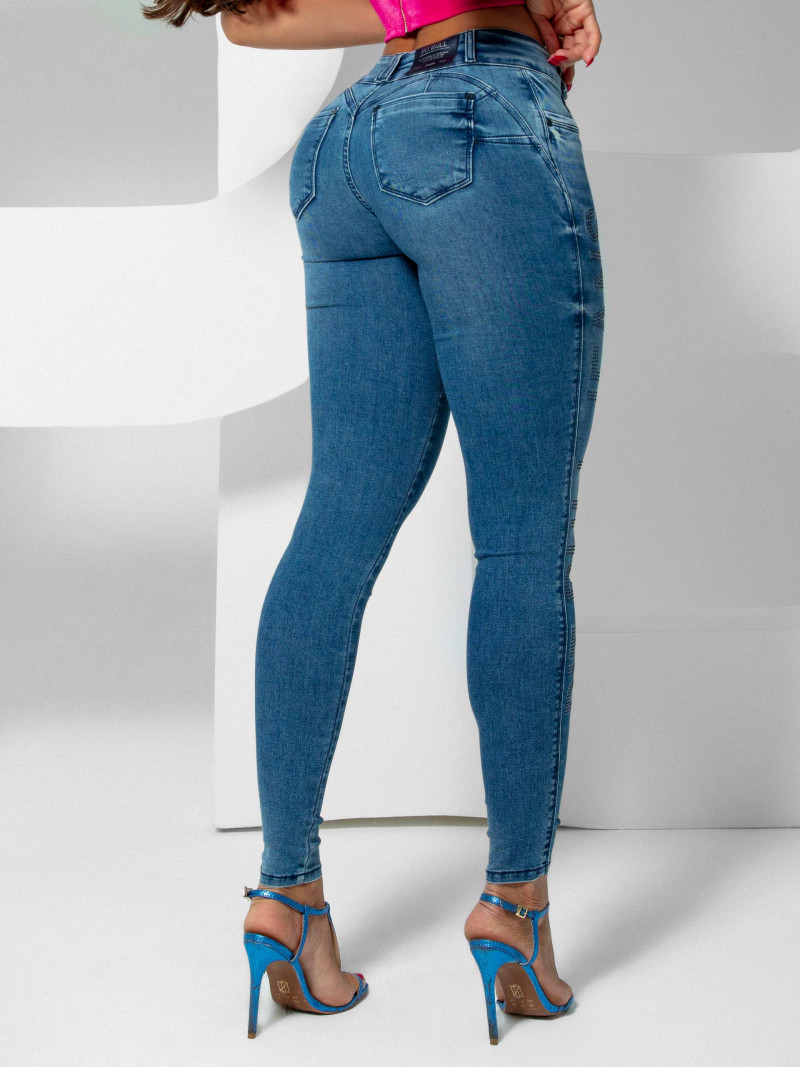 Calça Skinny Com Logomania Pit Bull Jeans Original Ref 42431