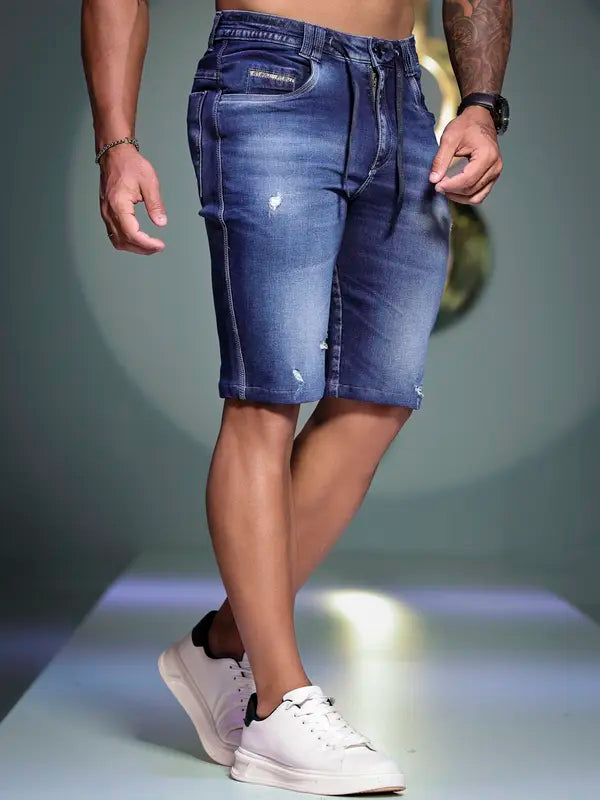 BERMUDA MASCULINA ESTILOSA PIT BULL JEANS COM CADARÇO PERSONALIZADO Ref: 84630
