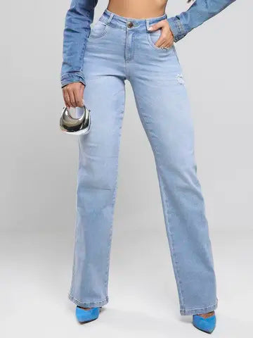 Calça Wide Leg Clara Elegante e Confortável Pit Bull Jeans Ref: 87738
