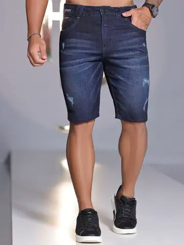 BERMUDA MASCULINA COM DETALHE NA ESCRITA A LASER PIT BULL JEANS Ref: 86730