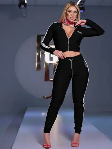 Calça Jogger Moletom Pit Bull Jeans Confortável com Amarração e Detalhes de Strass Ref: 85708