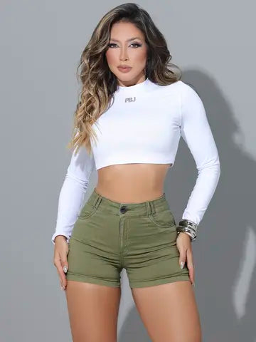 SHORT HOT PANTS PIT BULL JEANS SOFISTICADO COM EFEITO EMPINA BUMBUM Ref: 87987