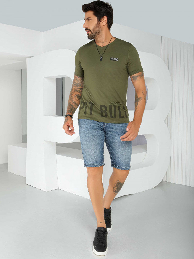 CAMISETA GOLA V PIT BULL JEANS REF 81011