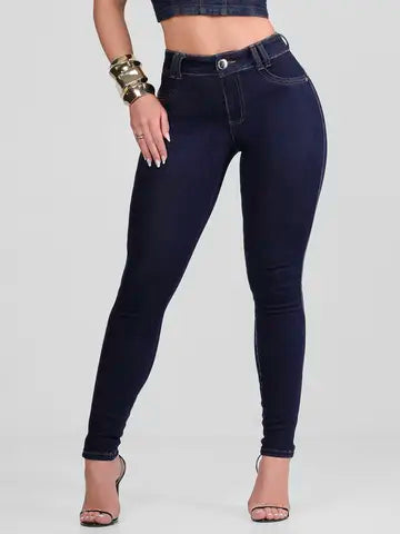 Calça Hot Pants Escura Cintura Alta Modeladora e Estilosa Pit Bull Jeans Ref: 87699