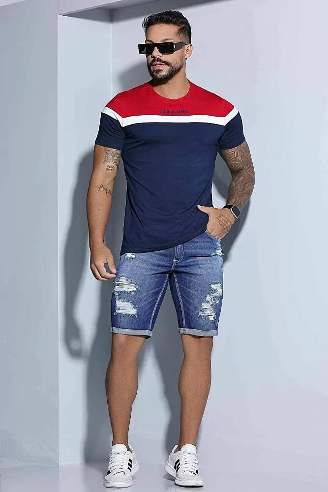 CAMISETA MASCULINA MANGA CURTA PIT BULL JEANS Ref: 84339