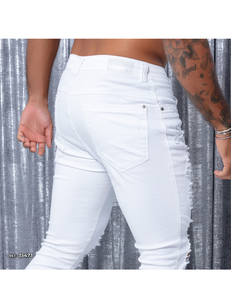 Calça Masculina Slim Detroyed Pit Bull Jeans  Ref 35473