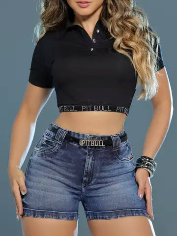 POLO CROPPED MODELADOR  PIT BULL JEANS Ref: 87237