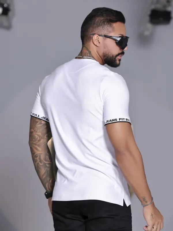 CAMISETA MASCULINA BRANCA PERSONALIZADA PIT BULL JEANS 85872