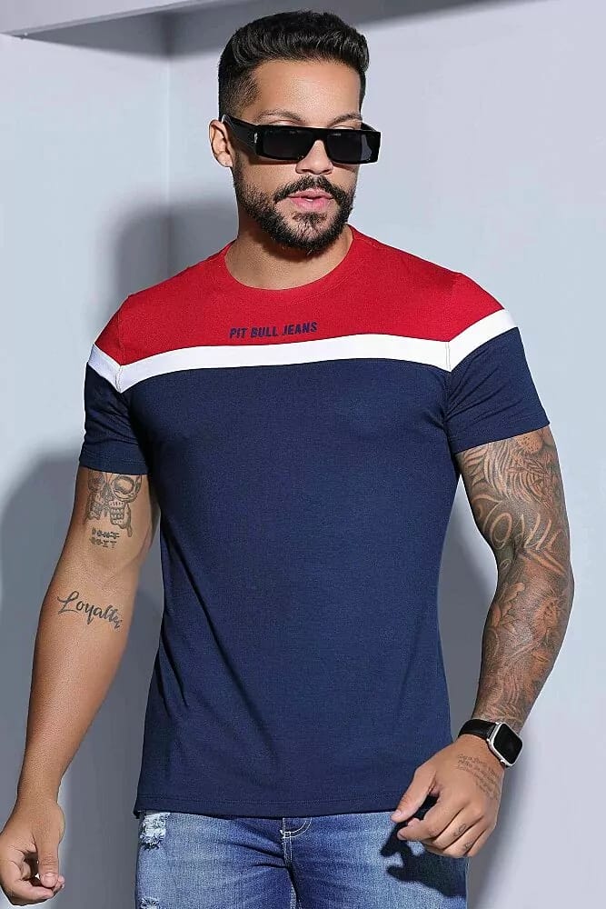 CAMISETA MASCULINA MANGA CURTA PIT BULL JEANS Ref: 84339