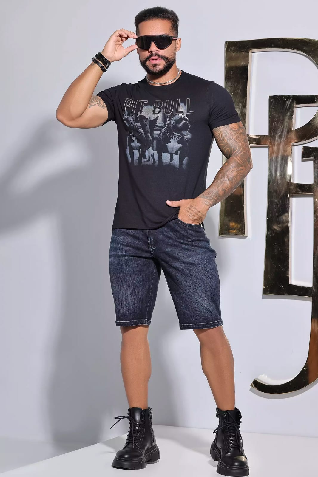 CAMISETA GOLA O SLIM PERSONALIZADA PIT BULL JEANS Ref: 86159
