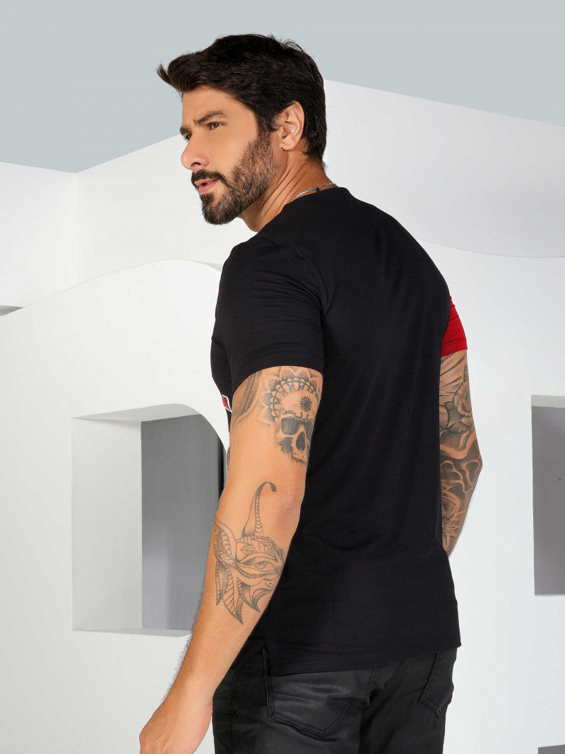 CAMISETA MASCULINA GOLA V PIT BULL JEANS  REF 81240