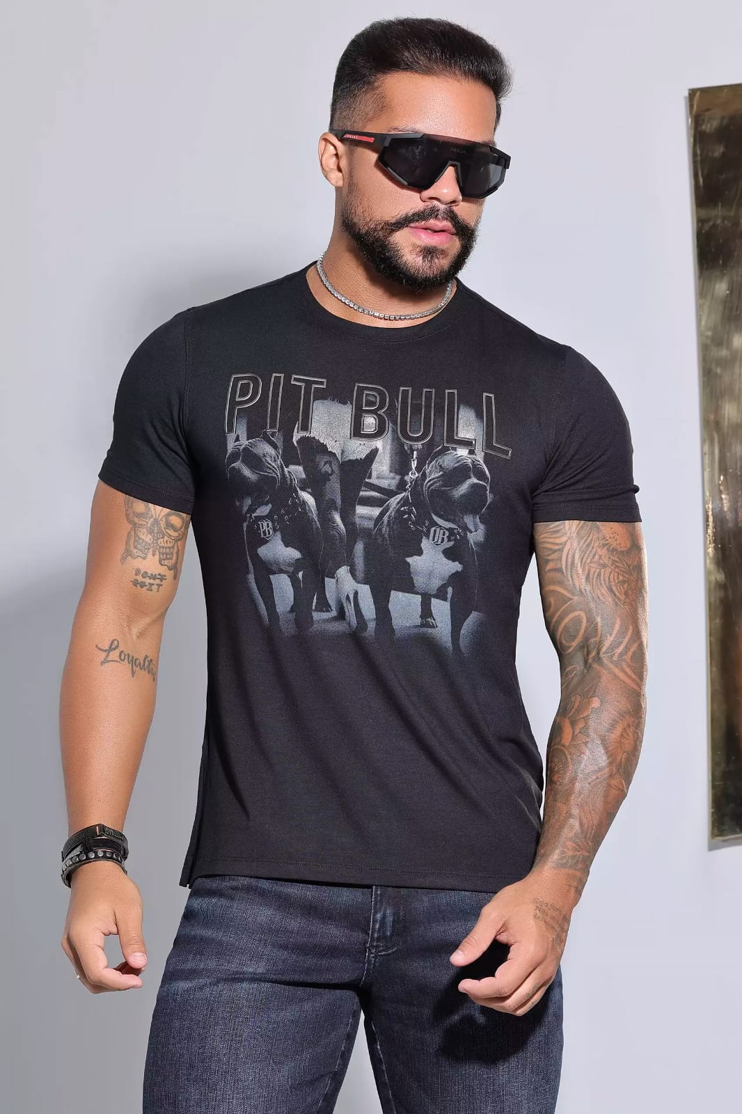 CAMISETA GOLA O SLIM PERSONALIZADA PIT BULL JEANS Ref: 86159