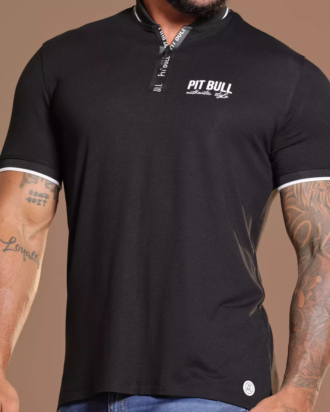 Polo Masculina Preta Sofisticada e Autêntica Pit Bull Jeans Ref: 87067