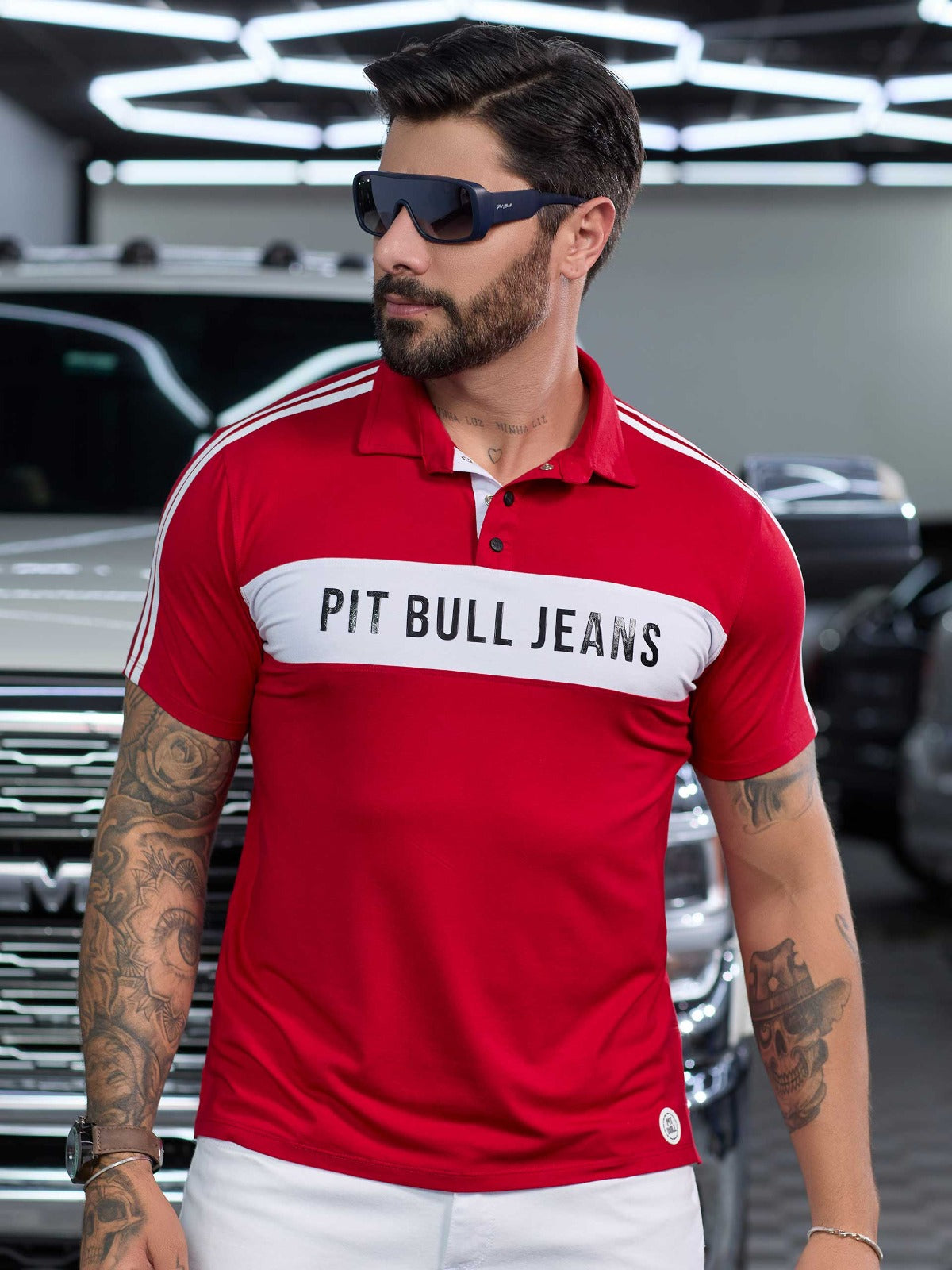 POLO MASCULINA PIT BULL JEANS REF 83599