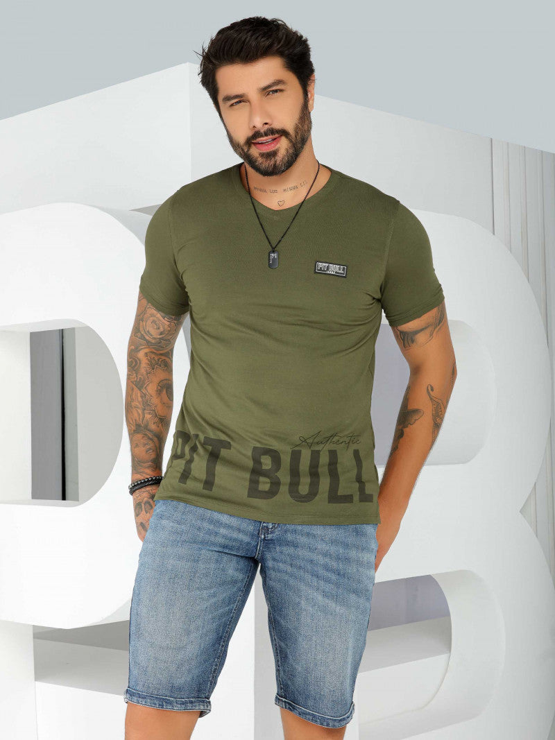 CAMISETA GOLA V PIT BULL JEANS REF 81011