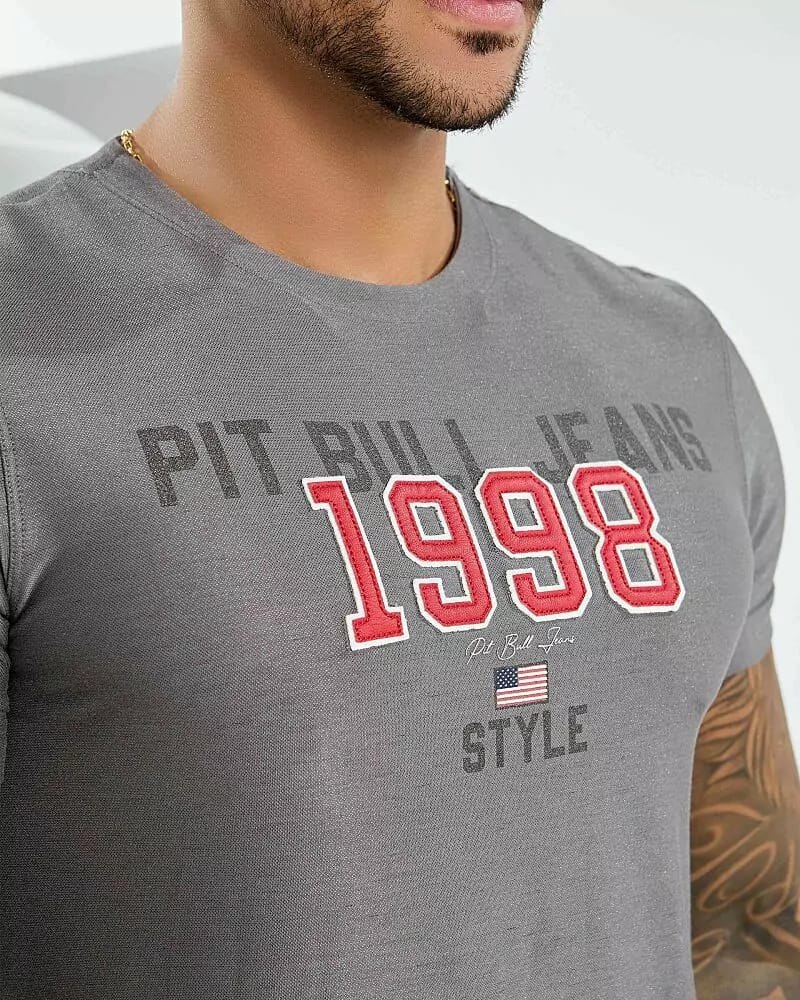 CAMISETA MASCULINA GOLA O PIT BULL JEANS REF 82424
