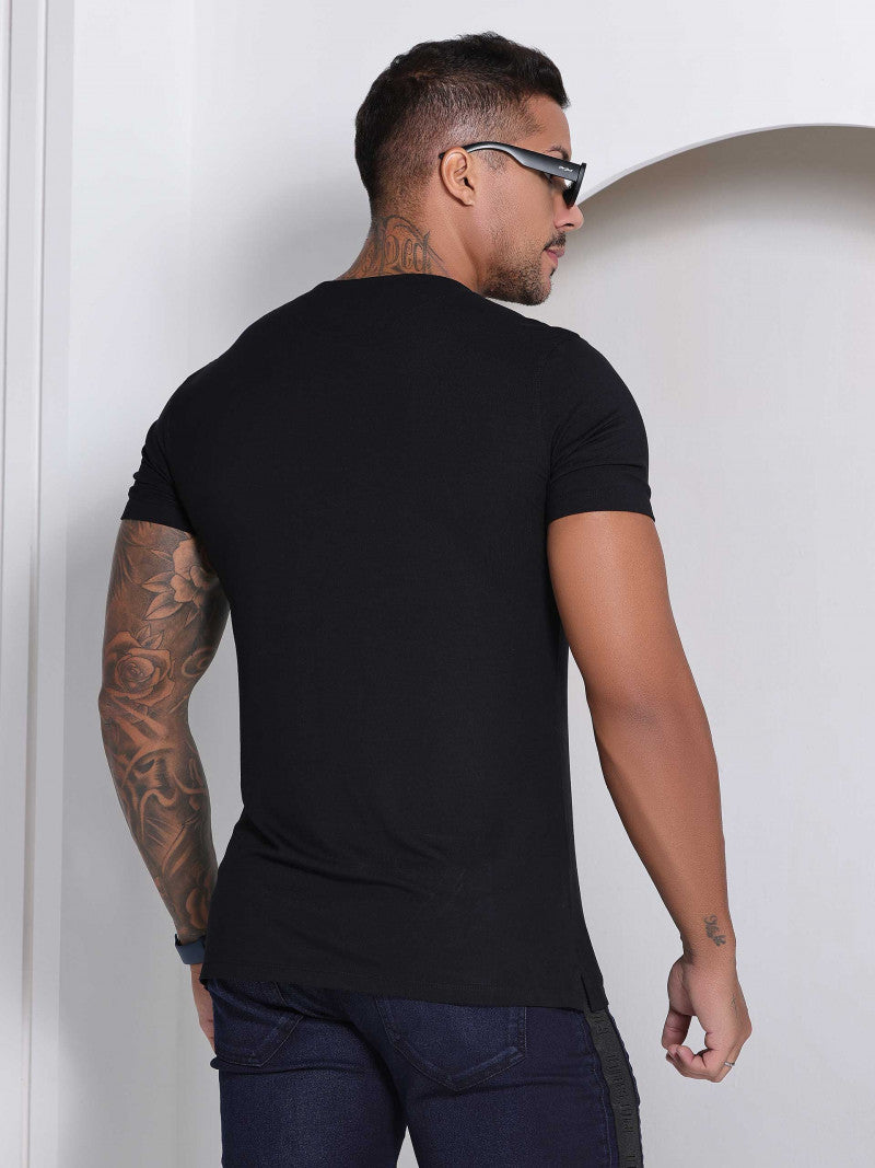 CAMISETA PIT BULL PRETA GOLA O REF 80763