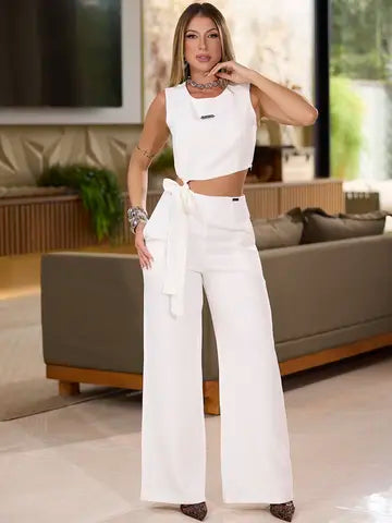 CONJUNTO FEMININO CROPPED E CALÇA PANTALONA EMPÓRIO PIT BULL    REF:88934