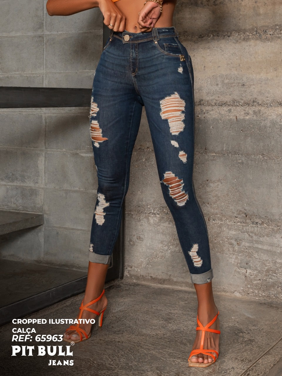 Calça Cropped Pit Bull Jeans Original Ref 65963