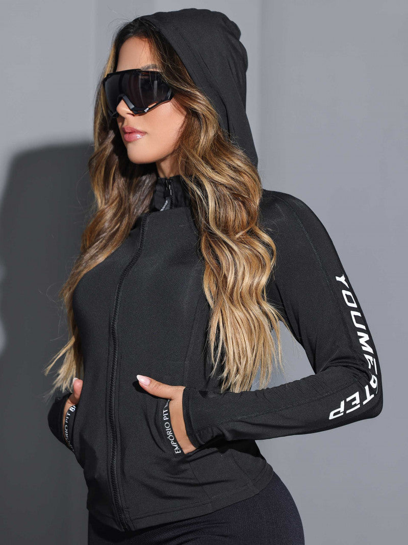 JAQUETA TREINO FEMININA COM CAPUZ EMPORIO PIT BULL REF 82959