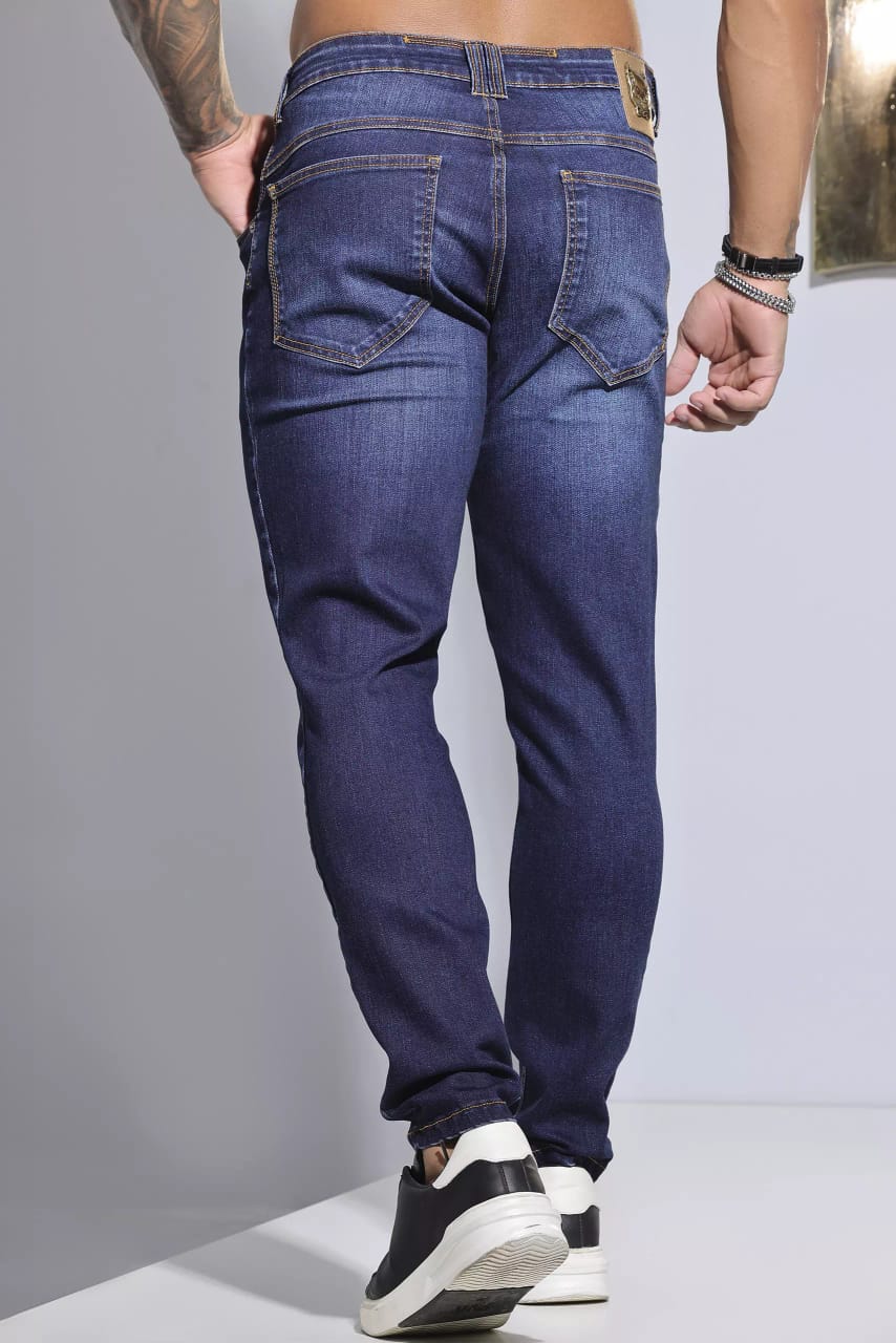 CALÇA MASCULINA LAVADO ESCURO E CONFORTÁVEL PIT BULL JEANS Ref: 82857