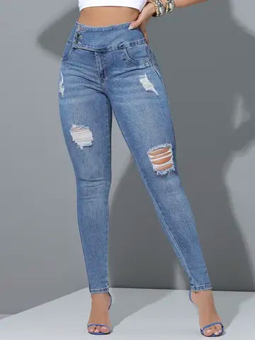 CALÇA SKINNY FEMININA PIT BULL JEANS MODELADORA E CASUAL COM CÓS LARGO Ref: 87263