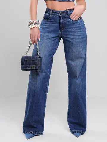 Calça Wide Leg Sofisticada Pit Bull Jeans Elegante e Confortável Ref: 87742