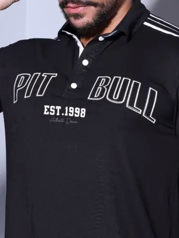 CAMISA POLO MASCULINA COM ESCRITA PIT BULL CASUAL E MODERNA Ref: 84253