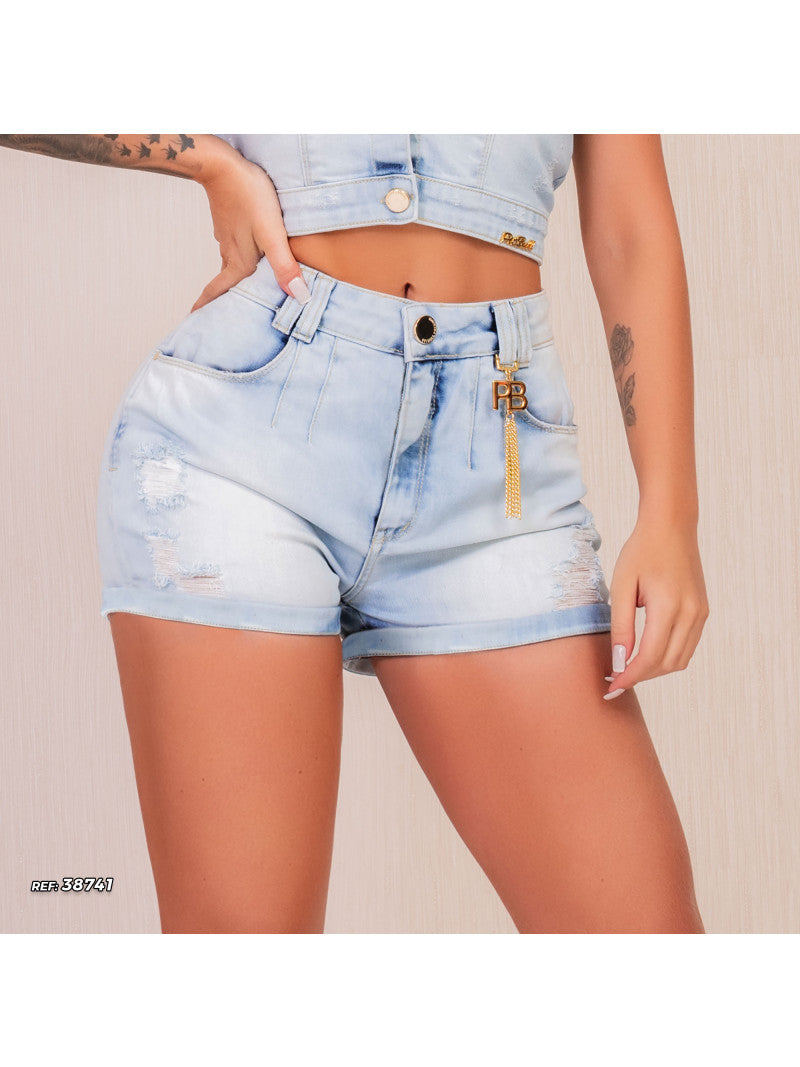 Short Jeans Azul Claro Pit Bull Jeans Original Ref 38741