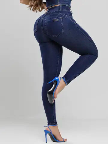 Calça Skinny Modeladora Lavado Escuro Pit Bull Jeans Estilosa Ref: 87726