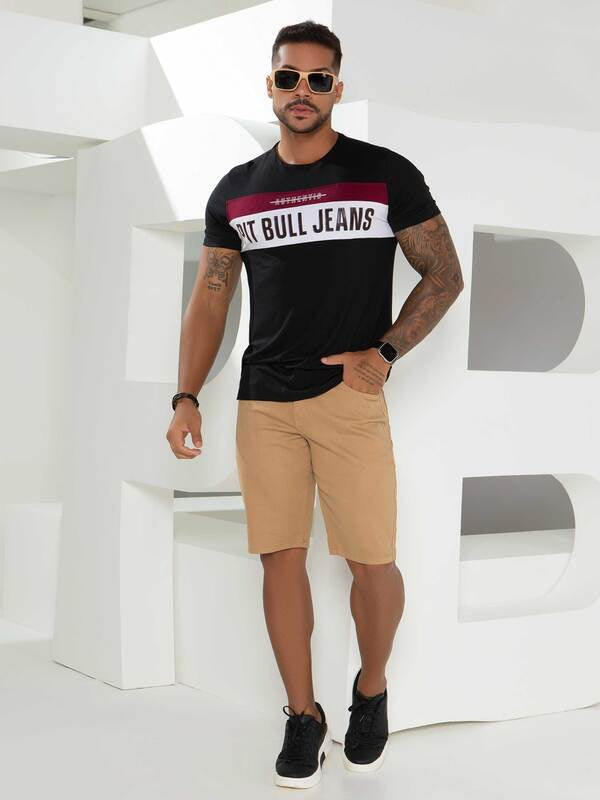CAMISETA MASCULINA PIT BULL JEANS REF 81994