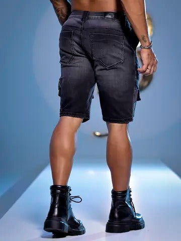 BERMUDA CARGO PIT BULL JEANS COM LAVADO ESCURO Ref: 84634