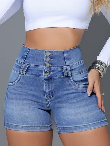 SHORT CINTURA PERFEITA PIT BULL JEANS REFINADA E ESTILO EMPINA BUMBUM Ref: 87260