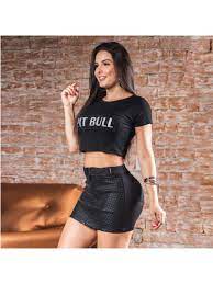 Mini Saia Collor Pit Bull Jeans Original Rer 28880