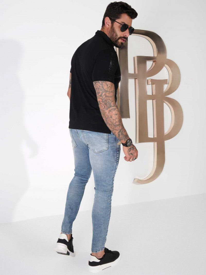 POLO MASCULINA PIT BULL JEANS REF 80094
