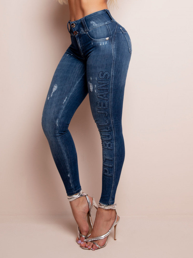 Calça Jeans Skinny Logomania Pit bull original ref 62201
