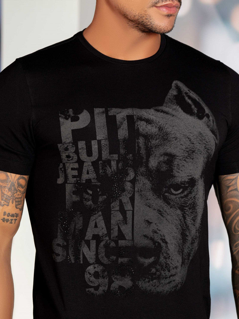 Camiseta Masculina Pit Bull Jeans Ref 68653