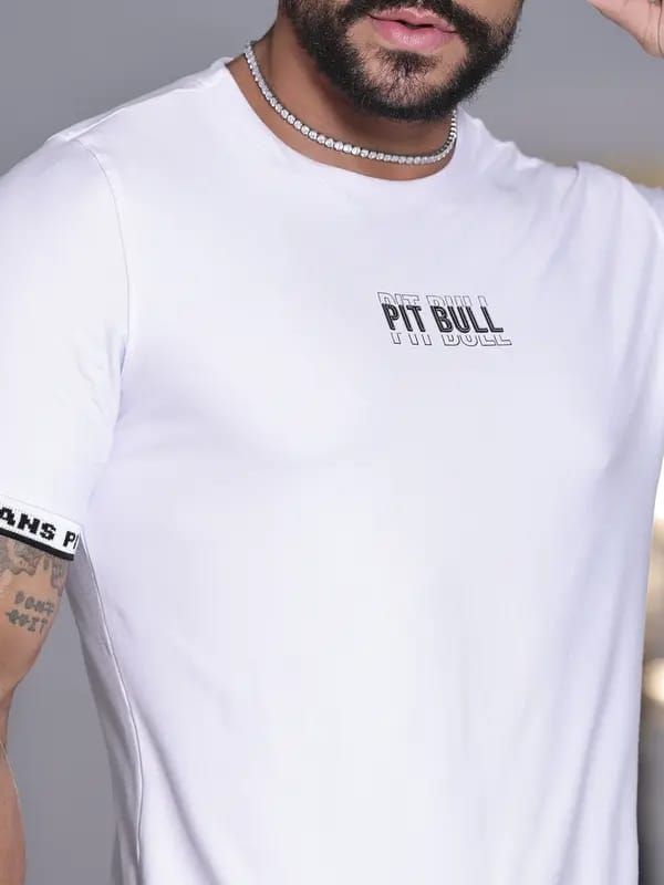 CAMISETA MASCULINA BRANCA PERSONALIZADA PIT BULL JEANS 85872